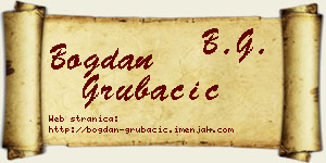 Bogdan Grubačić vizit kartica